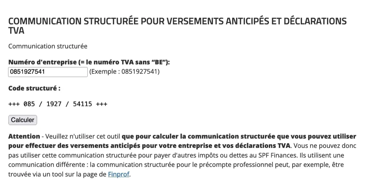 communication structurée TVA