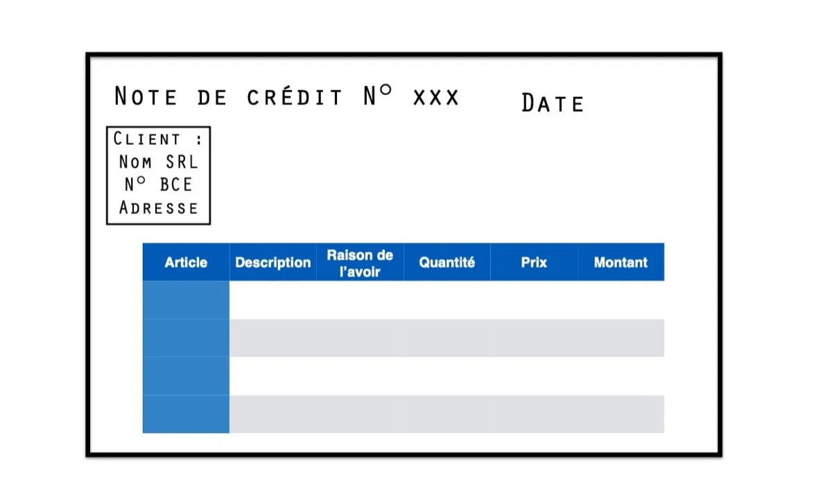 note de crédit