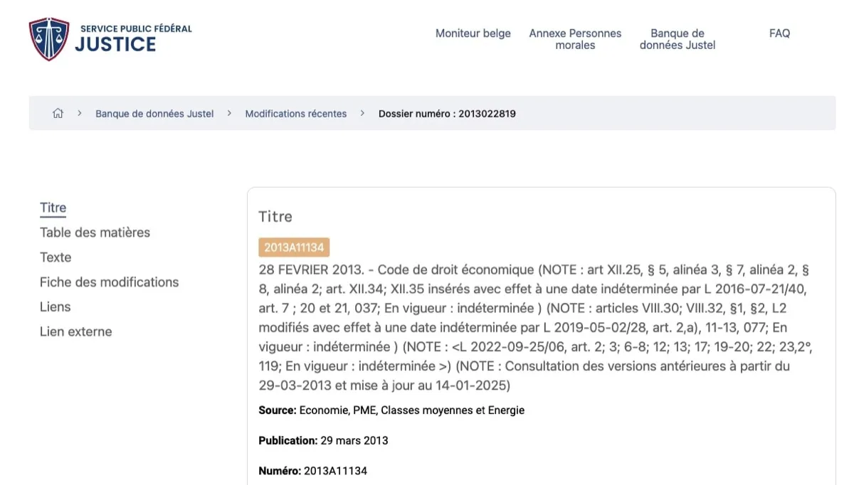 Code de droit économique